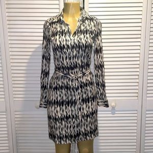 Theory-  printed white and blue shirt dress Silk 4